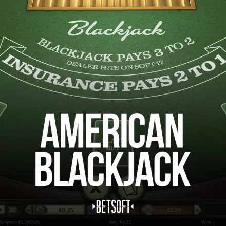 American Blackjack logo by Betsoft Gaming Wintopia Casino