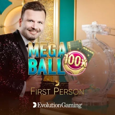 First Person Mega Ball by Evolution, showcased at casino-wintopia.it – game logo
